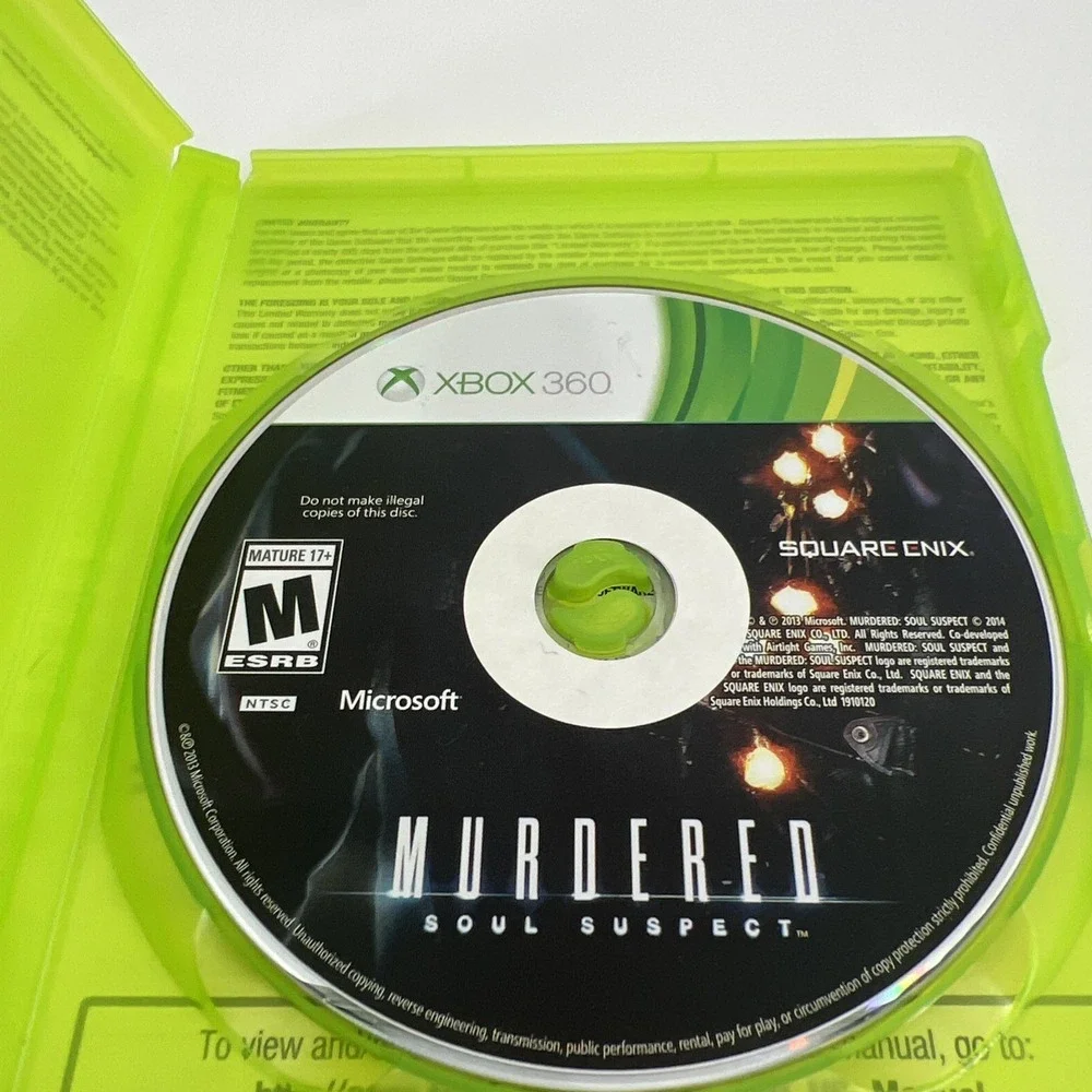 Murdered: Soul Suspect (Microsoft Xbox 360, 2014)